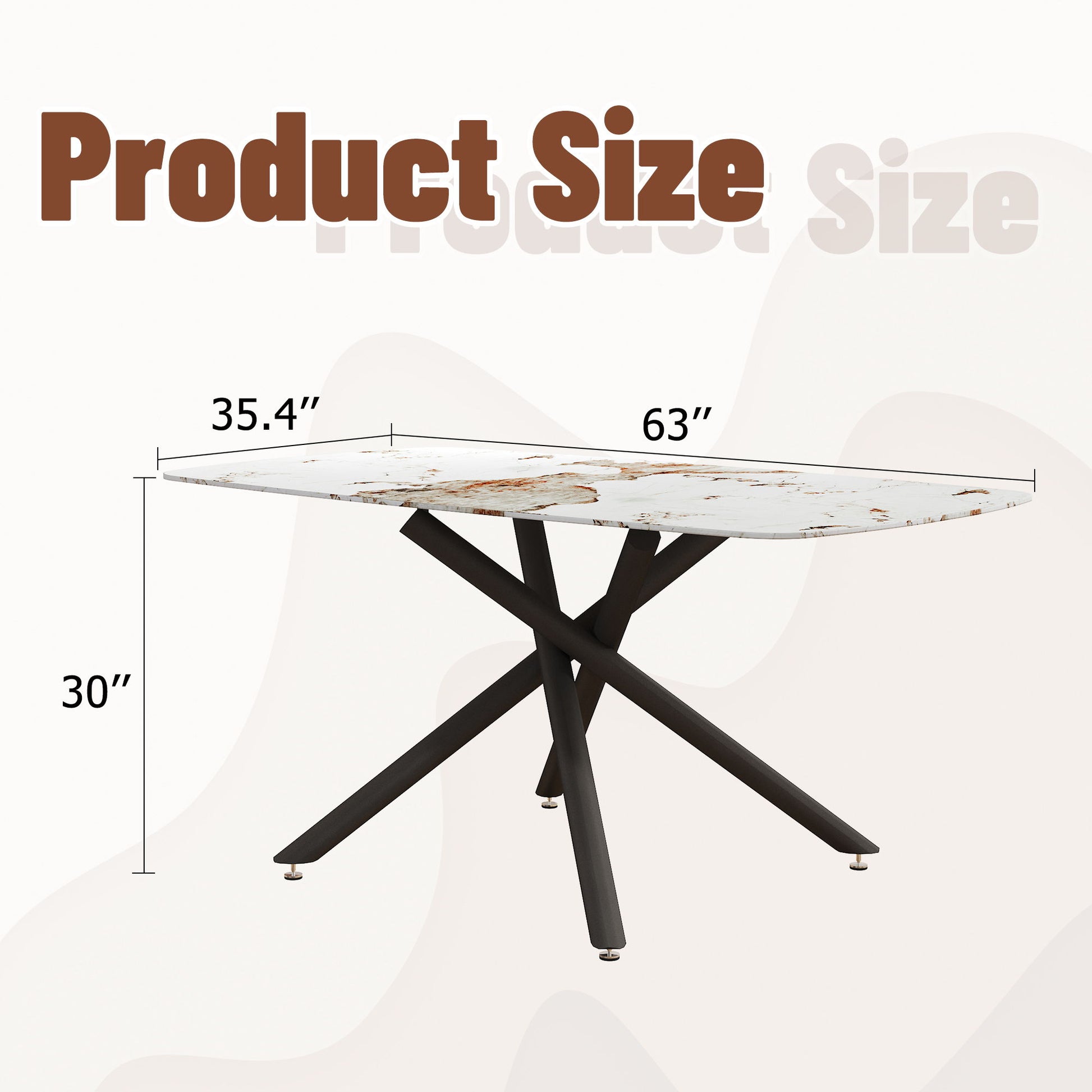 Luxurious Marble Patterned Dining Table With Metal Fork Legs Home Essentials