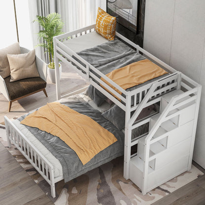 Loft Bed With Staircase And Storage Hearth and Haven