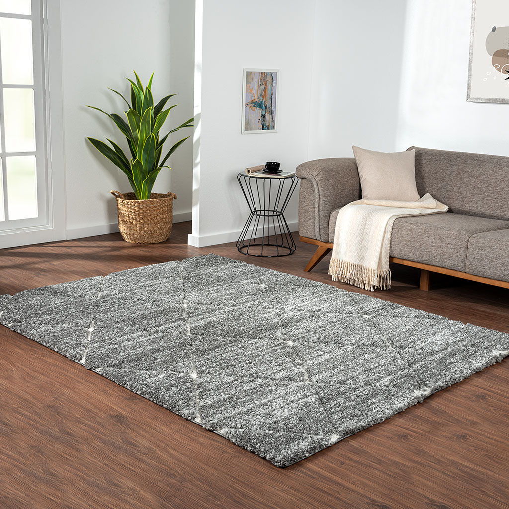 Sophie - Talas Trellis 6' x 9' Area Rug in Gray and Cream - Gray/Cream