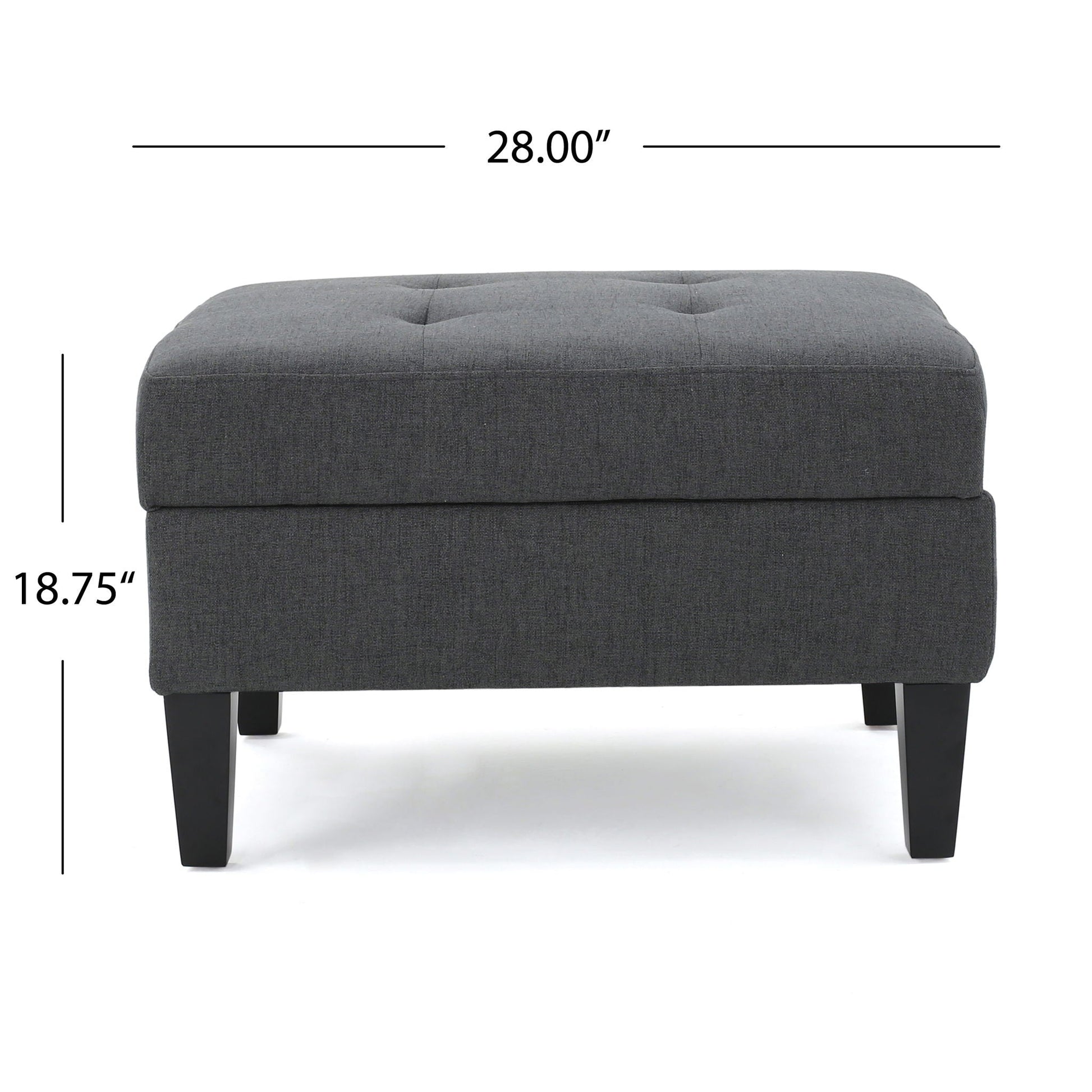 Ottoman With Birch Wood Legs And Cushioned Top For Comfort Noble House