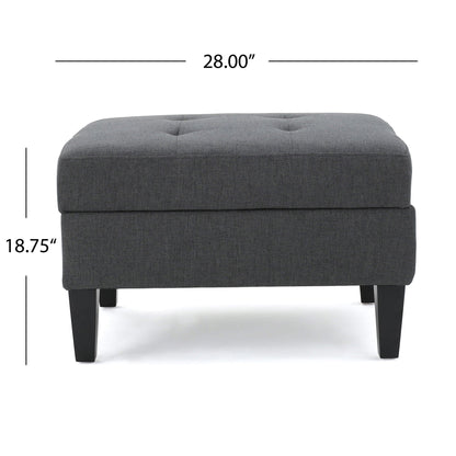 Ottoman With Birch Wood Legs And Cushioned Top For Comfort Noble House