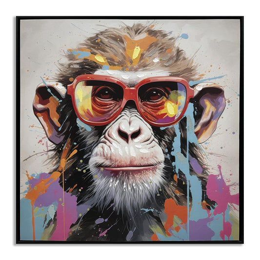 Vivid Splash Primate - 25" x 25" Framed Wall Art Classy Art