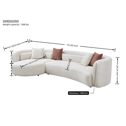 Curved Sectional Sofa, L - Shape Modular Chaise Home Essentials