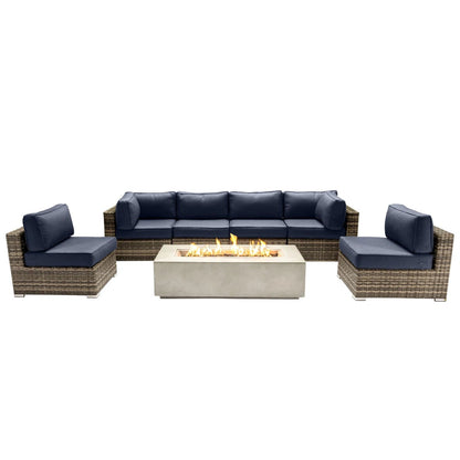 Outdoor Elegance Conversation Set With Fire Pit LSI Patio Furniture