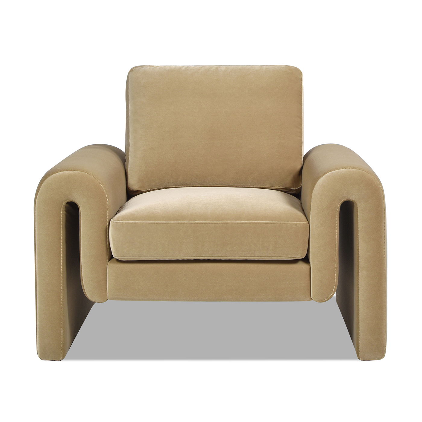 Mason - Arched Arm Chair - Camel Brown Beige Jennifer Taylor Home