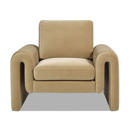 Mason - Arched Arm Chair - Camel Brown Beige Jennifer Taylor Home