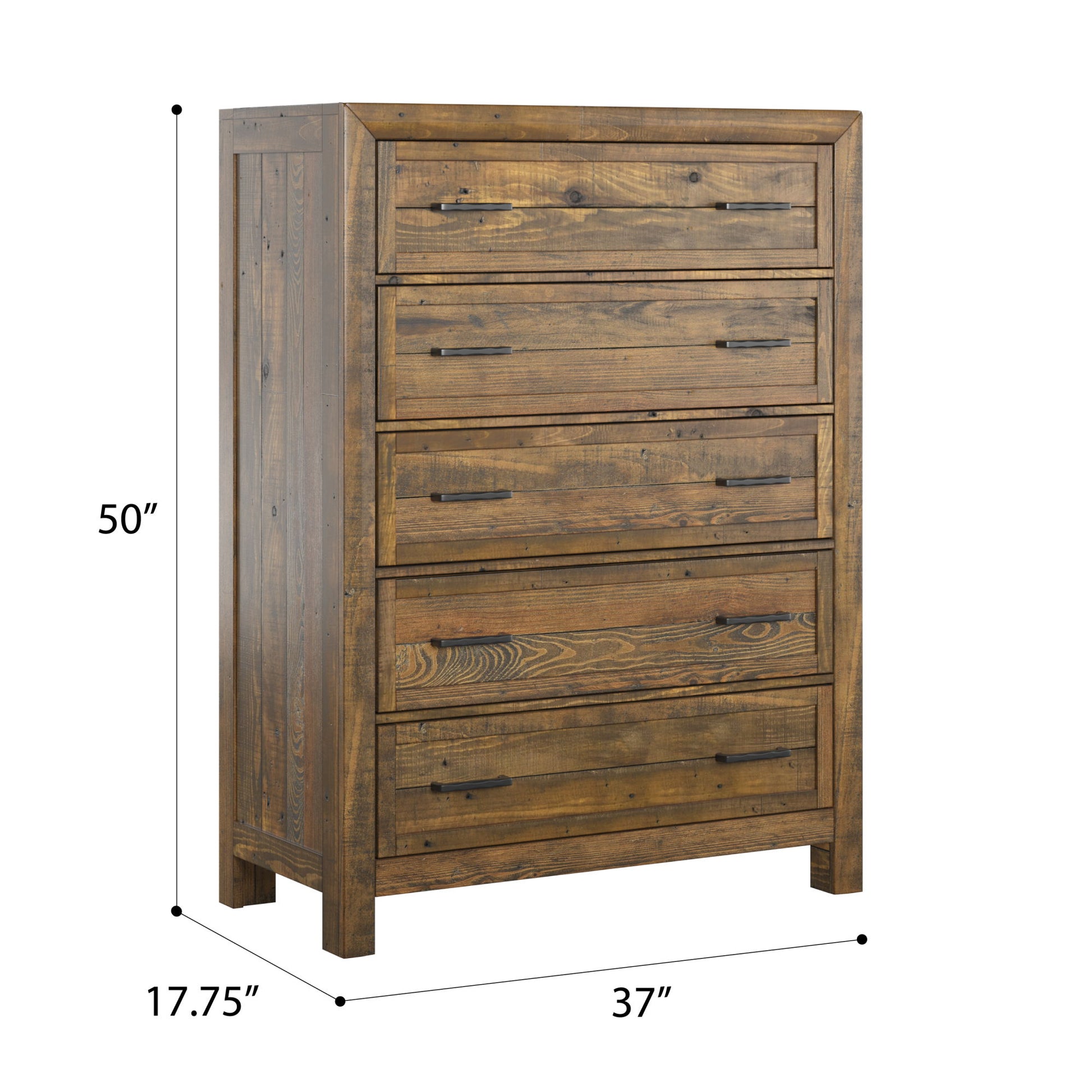 5 Drawer Chest With - Brown Home Essentials