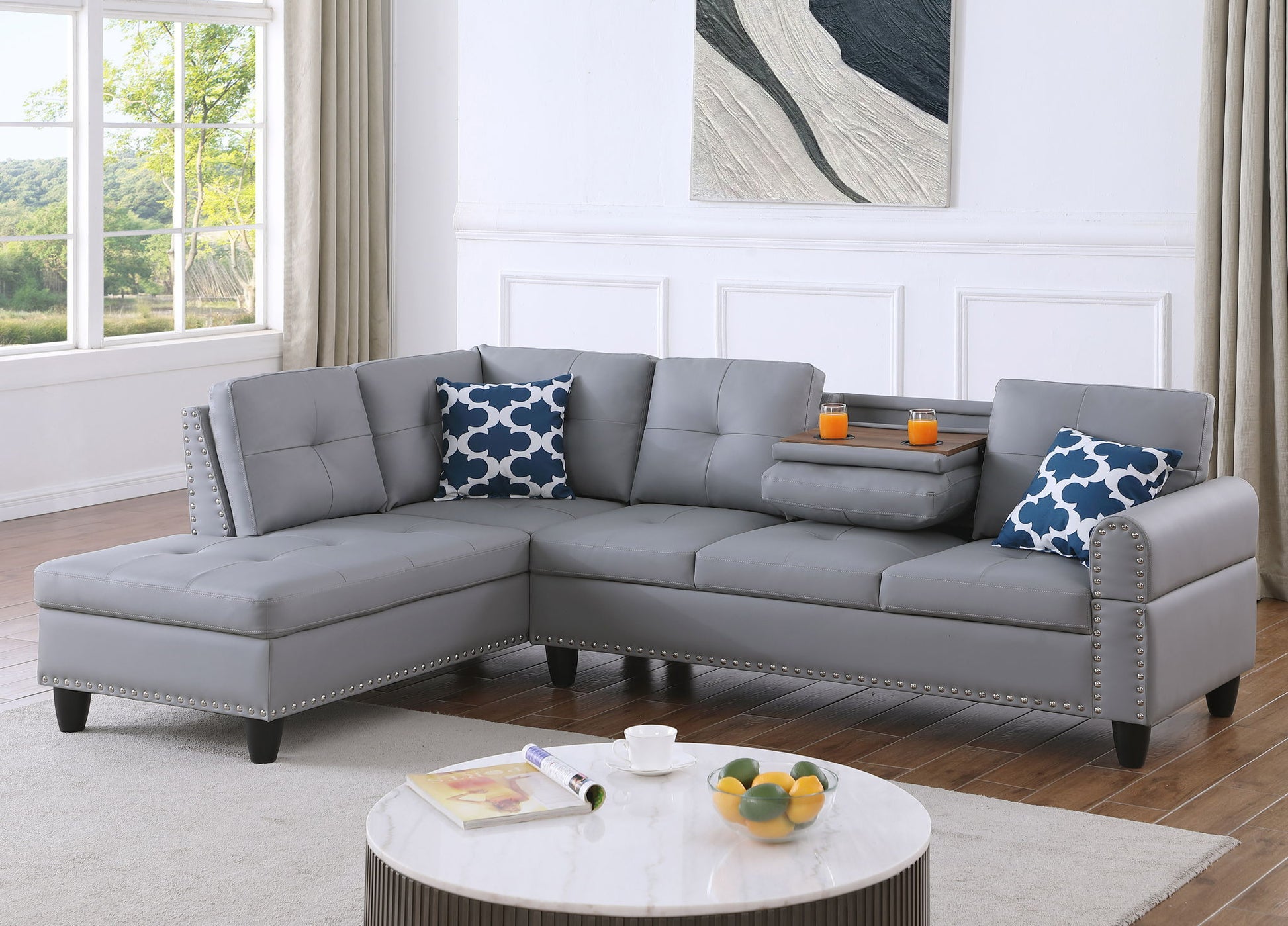 Irine - Sectional Sofa With Ottoman - Gray Urban Retreats
