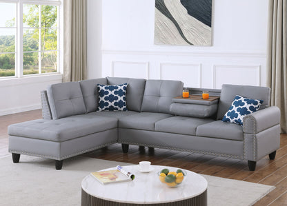 Irine - Sectional Sofa With Ottoman - Gray Urban Retreats