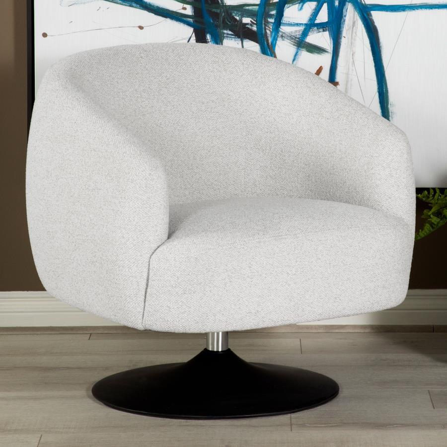 Dave - Upholstered Barrel Back Swivel Club Chair - Beige CoasterElevations