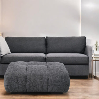 Chosen - Chenille Ottoman - Gray Acme