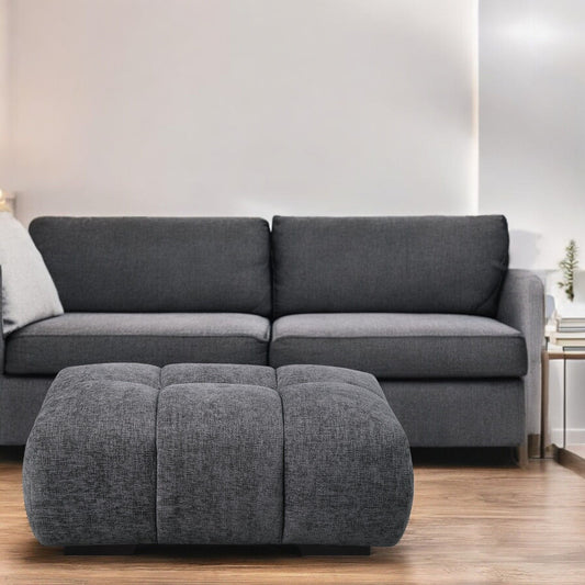 Chosen - Chenille Ottoman - Gray Acme