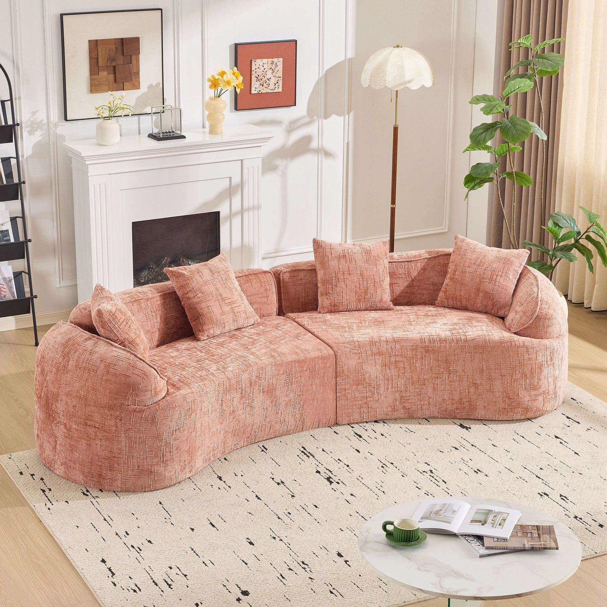 Curved Compressed Sofa, Nordic-Style Design For Living Room Home Essentials