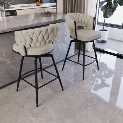 Bar Stool 360 Swivel With Back Footrest Home Essentials