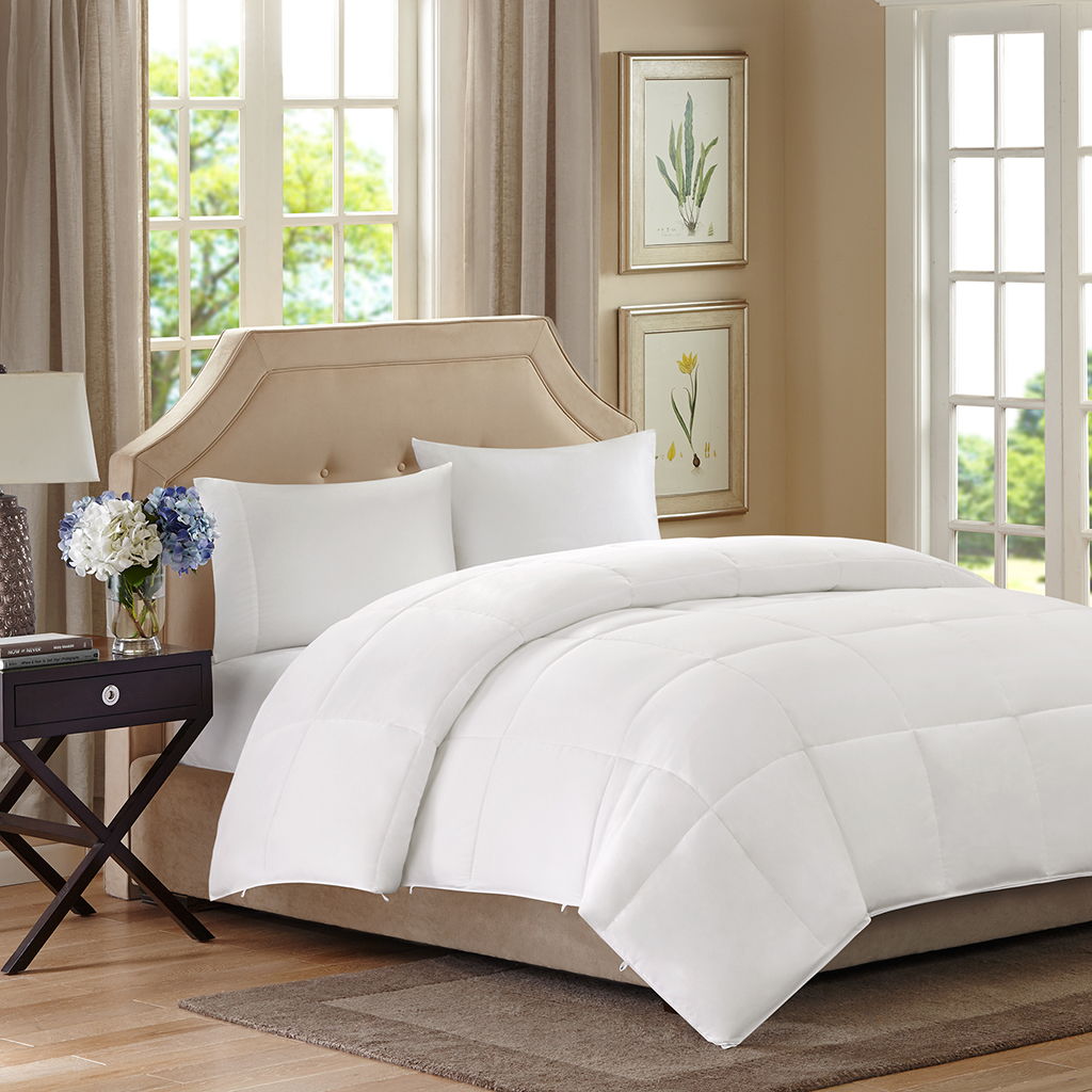 Benton - All Season 2 In 1 Down Alternative Full Comforter - White