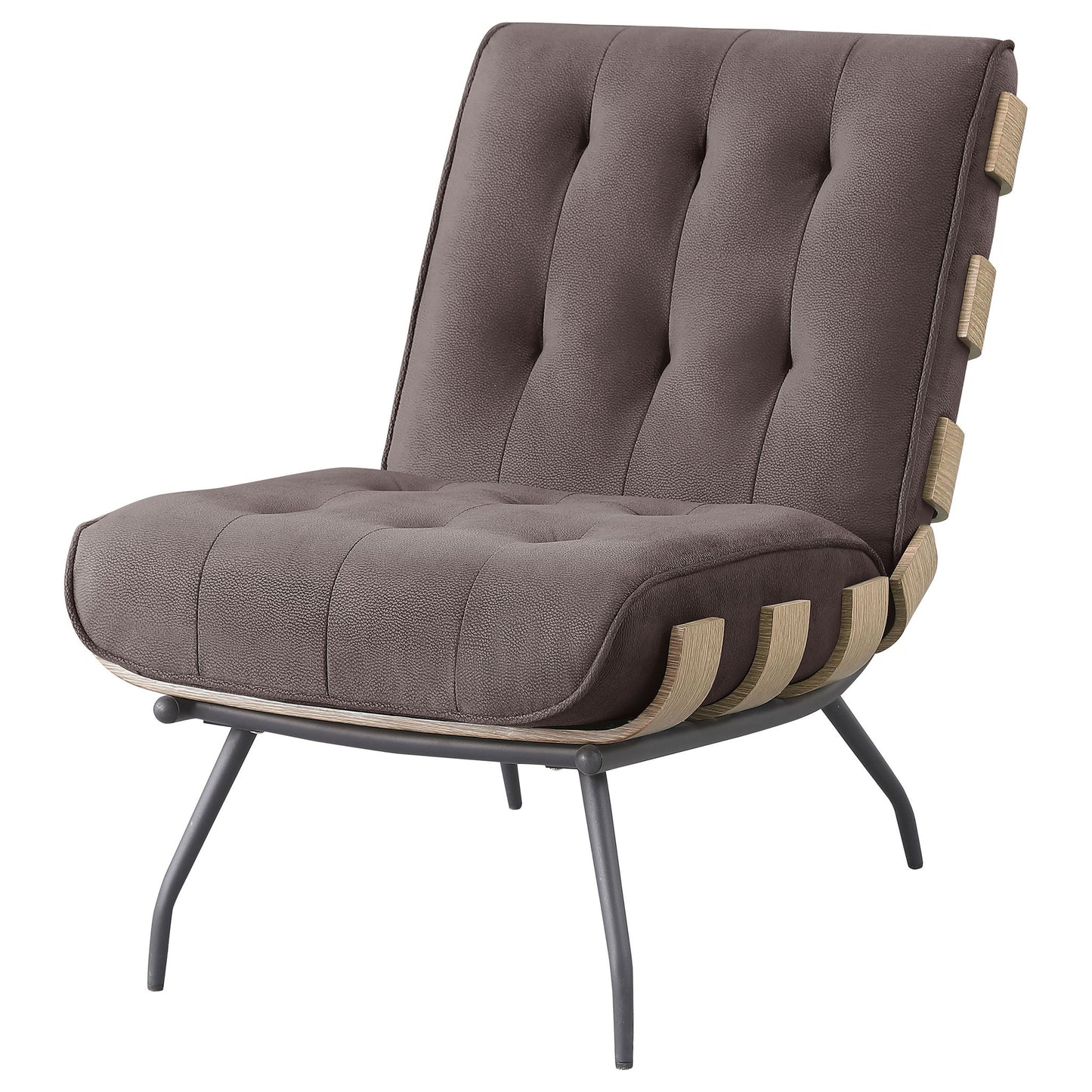 Staten - Upholstered Armless Accent Chair - Dark Brown Furniture Max