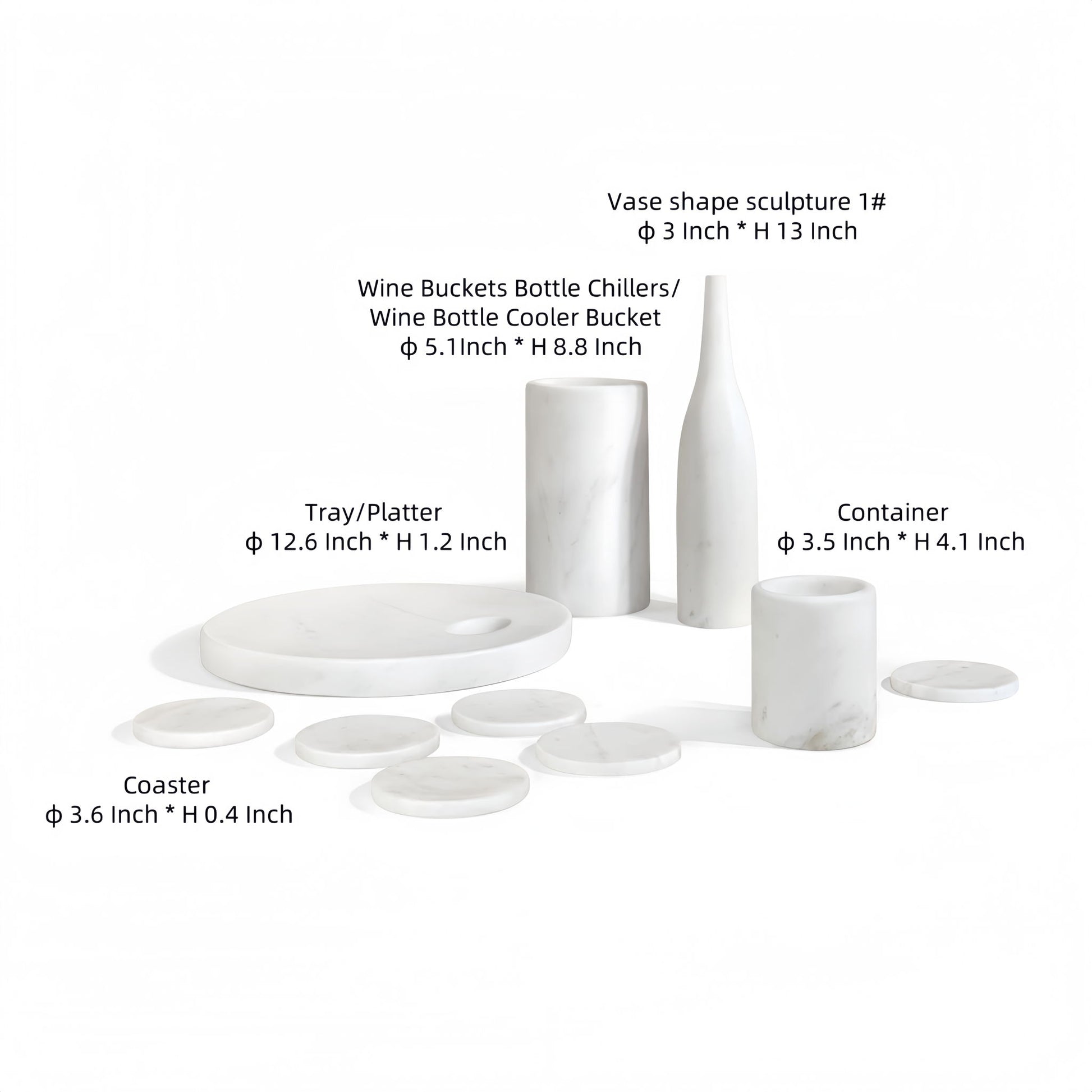 10 Pieces Luxury Natural Marble Dining Room Accessories Set Daily Nest