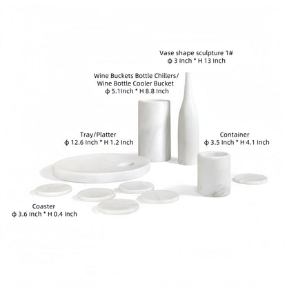 10 Pieces Luxury Natural Marble Dining Room Accessories Set Daily Nest