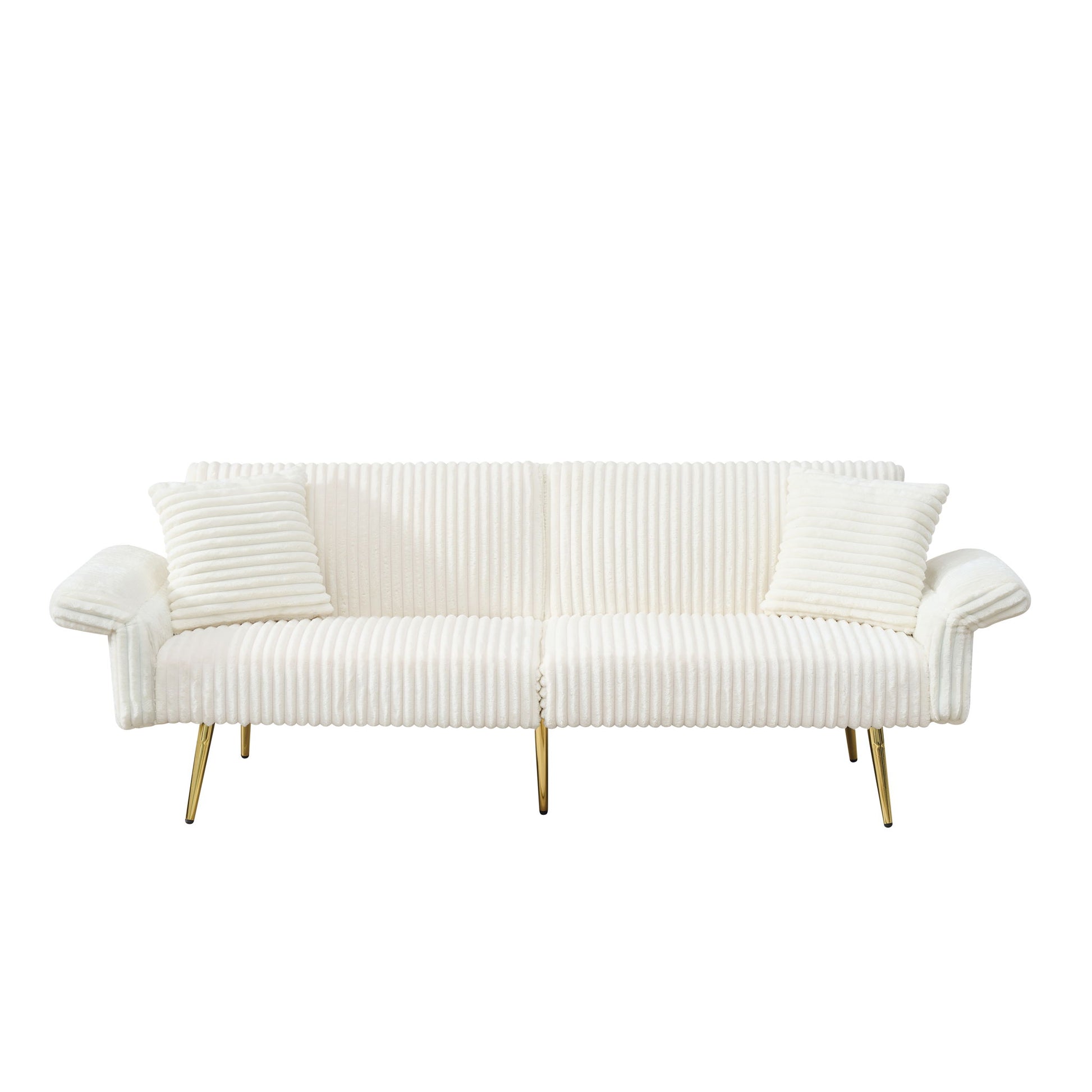 Luxury Corduroy Foldable Double Sofa Bed With Folding Armrests Home Essentials