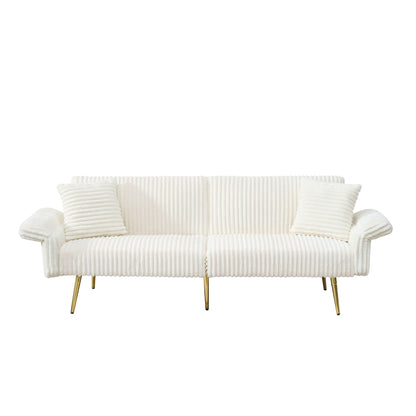 Luxury Corduroy Foldable Double Sofa Bed With Folding Armrests Home Essentials