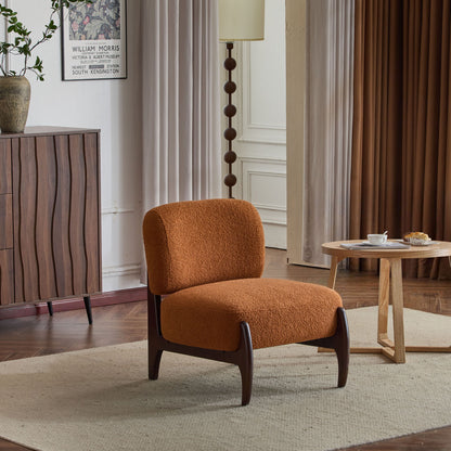 Modern Boucle Lounge Chair With Solid Wood Fram Noble House