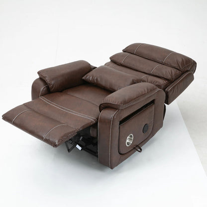 180 Degree Recliner Chair With Wireless Charging, Lumbar Support, And Dual Motor Lift - Brown Home Essentials