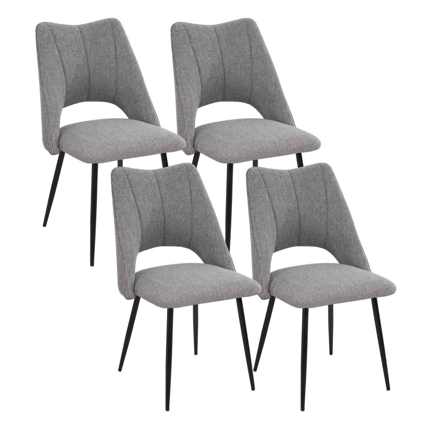Chair With High Resilience Filling, Adjustable Feet For Kitchens (Set of 4) Home Essentials