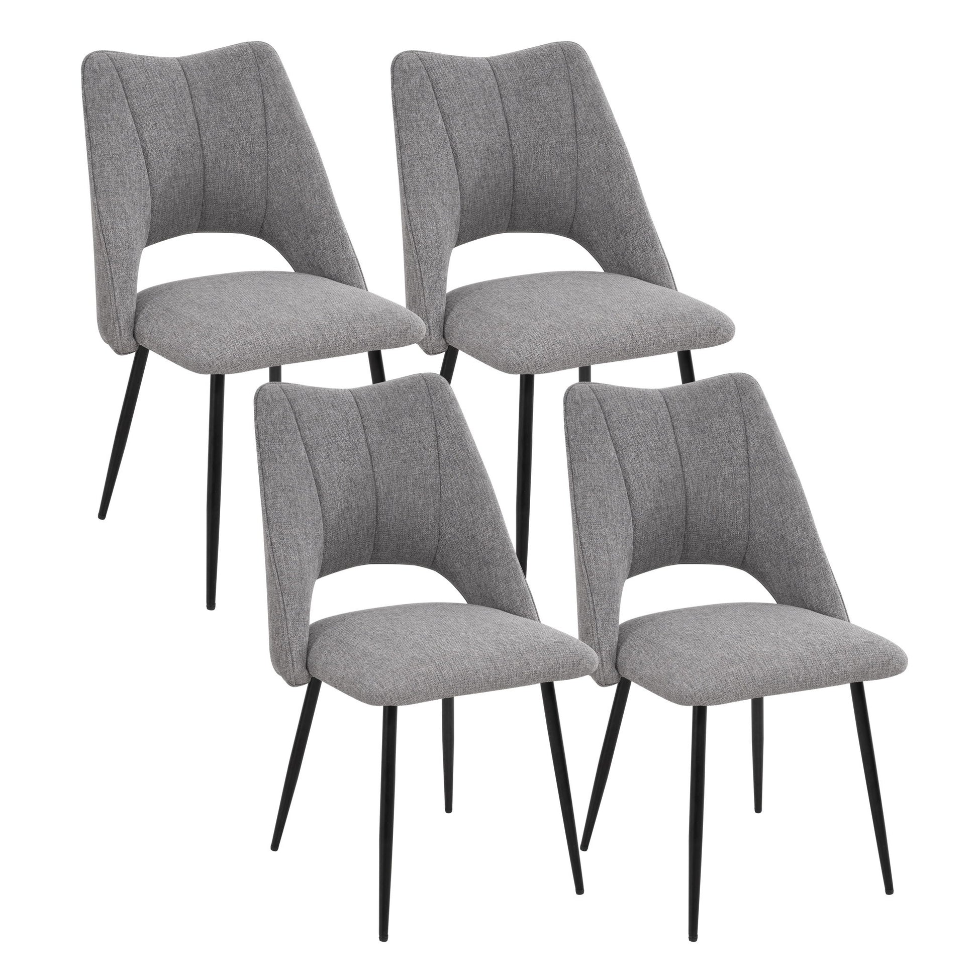 Chair With High Resilience Filling, Adjustable Feet For Kitchens (Set of 4) Home Essentials