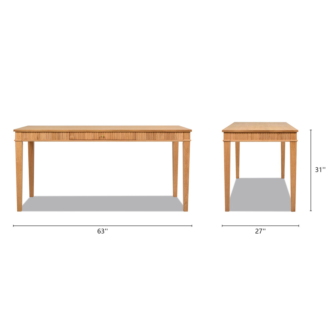 Dumont - Modern Farmhouse 1 Drawer Fluted Home Office Writing Desk - Natural Blonde Jennifer Taylor Home