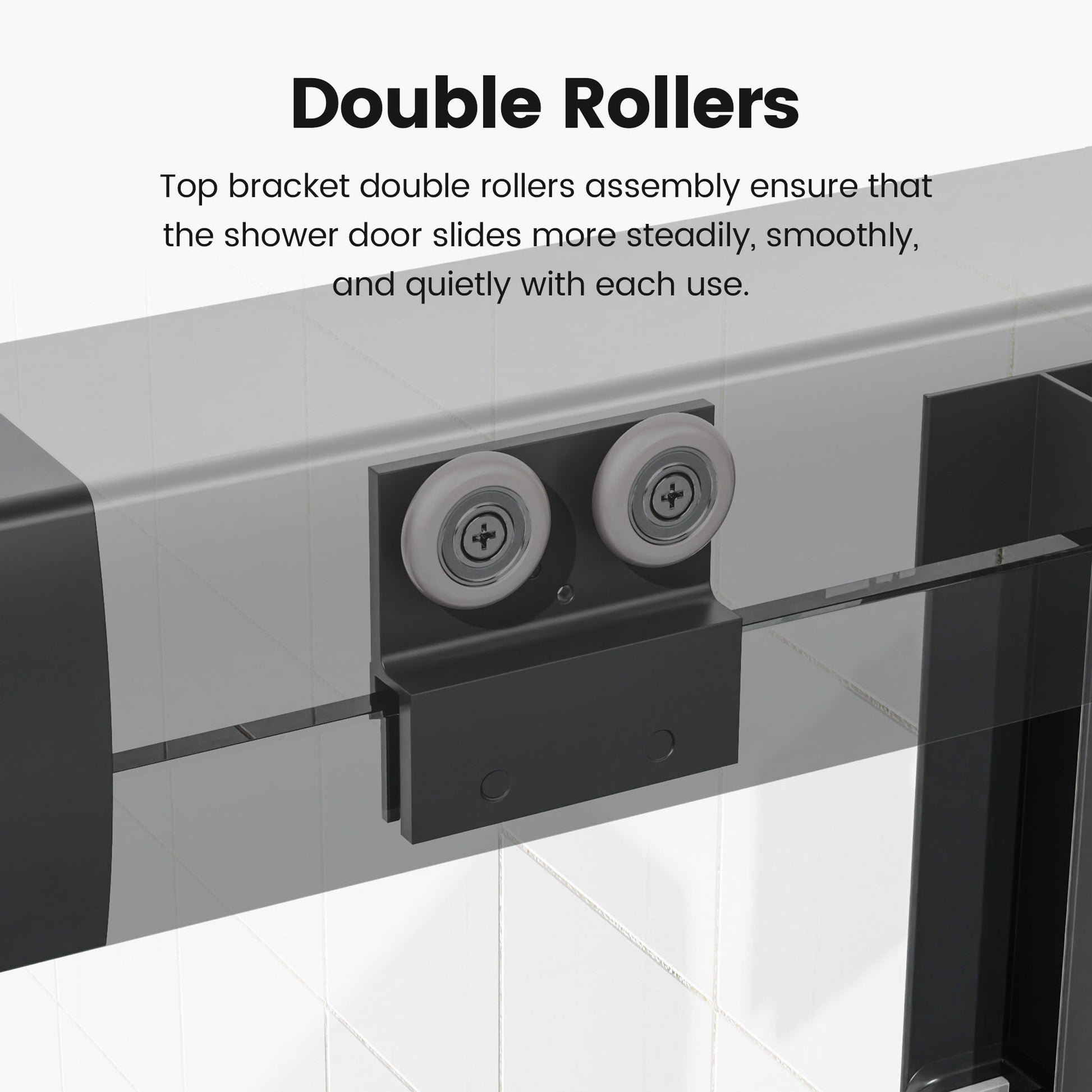 Semi-Frameless Double Sliding Shower Door, Bypass Shower Door, 1 / 4" (6Mm) Thick SGCC Tempered Glass Door Daily Nest