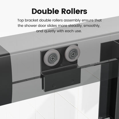 Semi-Frameless Double Sliding Shower Door, Bypass Shower Door, 1 / 4" (6Mm) Thick SGCC Tempered Glass Door Daily Nest
