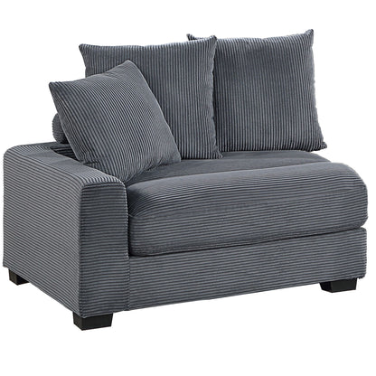 5 Piece Modular Sectional Set Couch With LAF & RAF Chairs, Living Room Furniture - Dark Gray Home Essentials