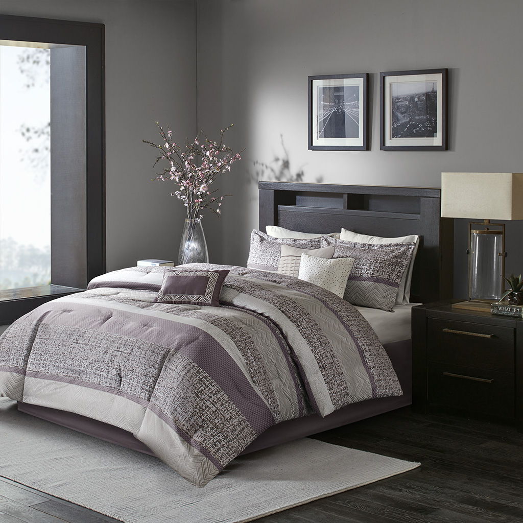 Rhapsody - Queen7 Piece Comforter Set - Purple Madison Park
