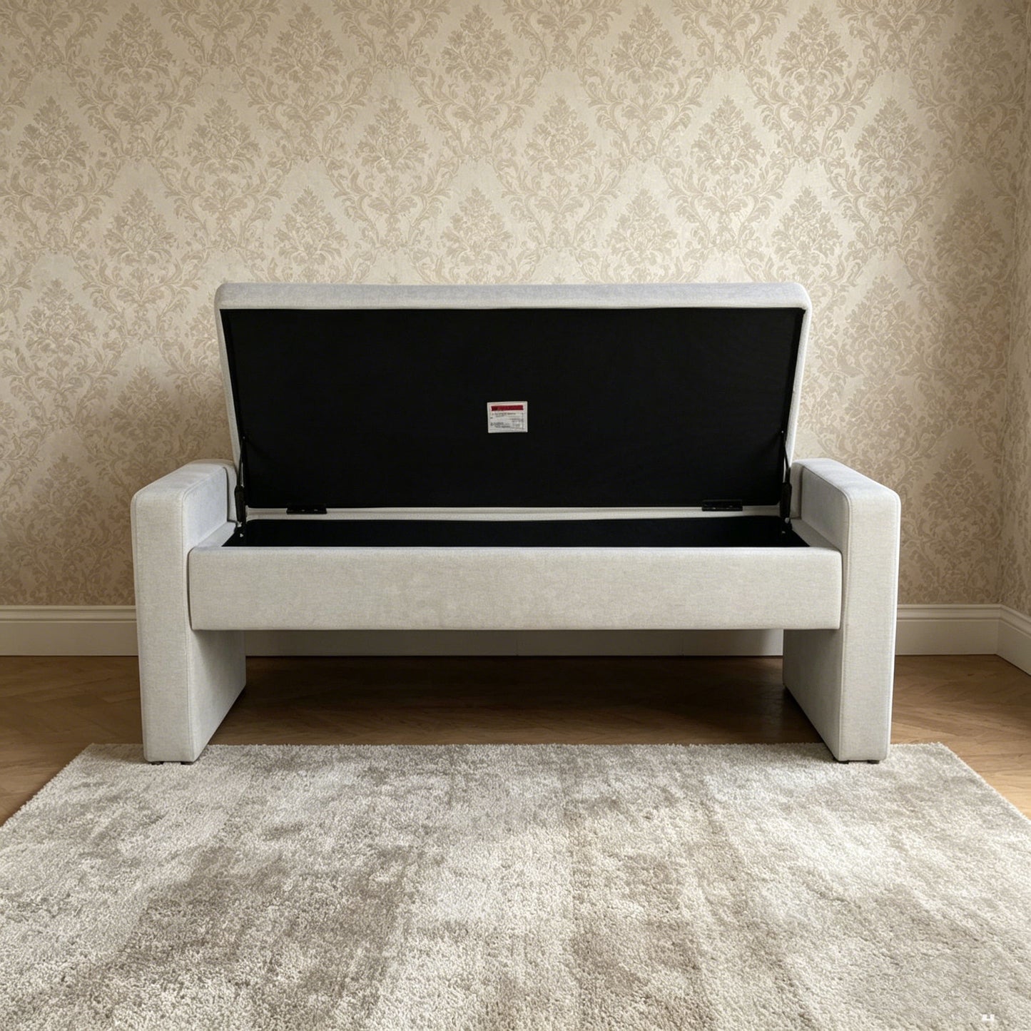 Upholstered Ottoman Bench With Storage - Dark Gray Home Essentials