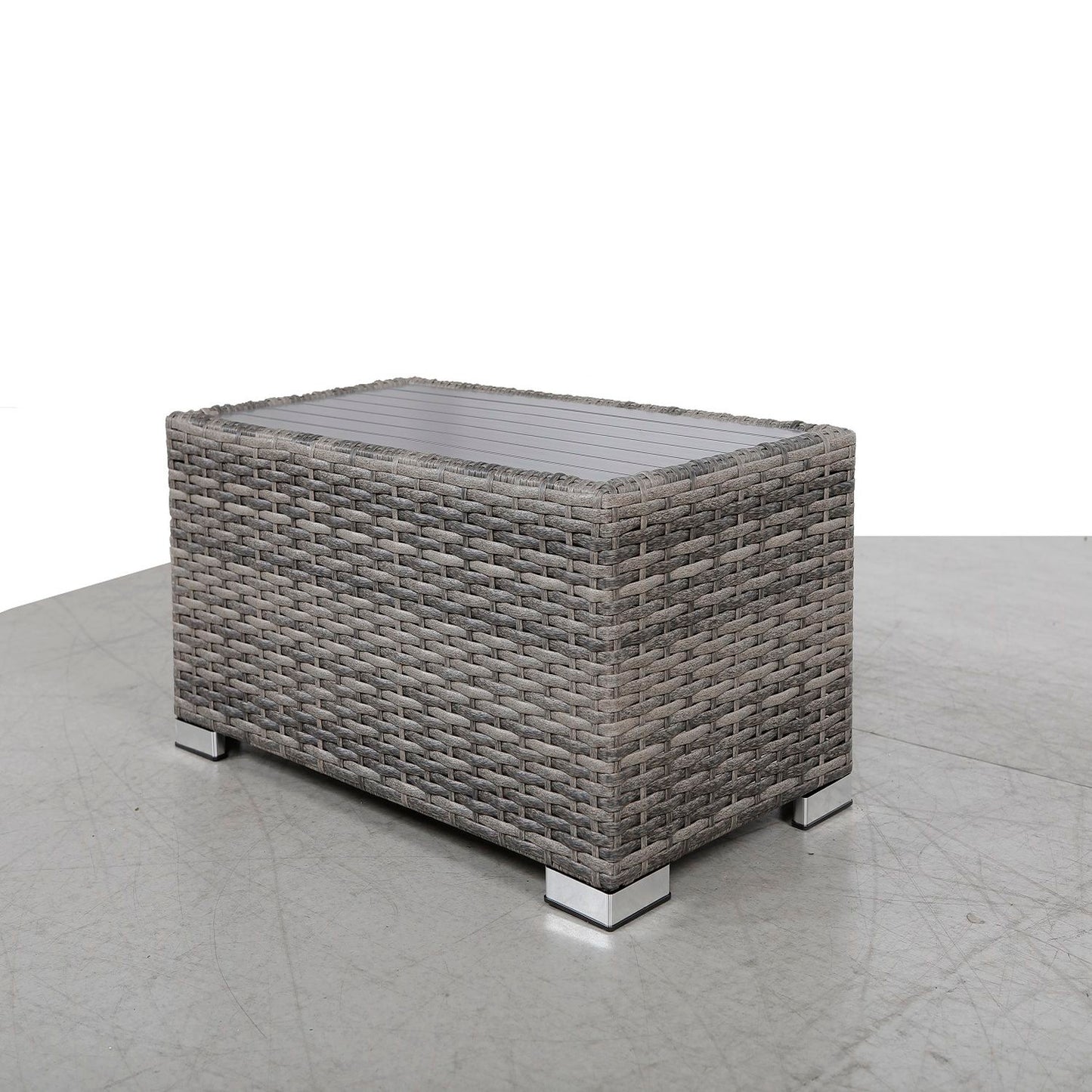 Chesterville - Slatted Side Table With Aluminum Top - Gray LSI Patio Furniture