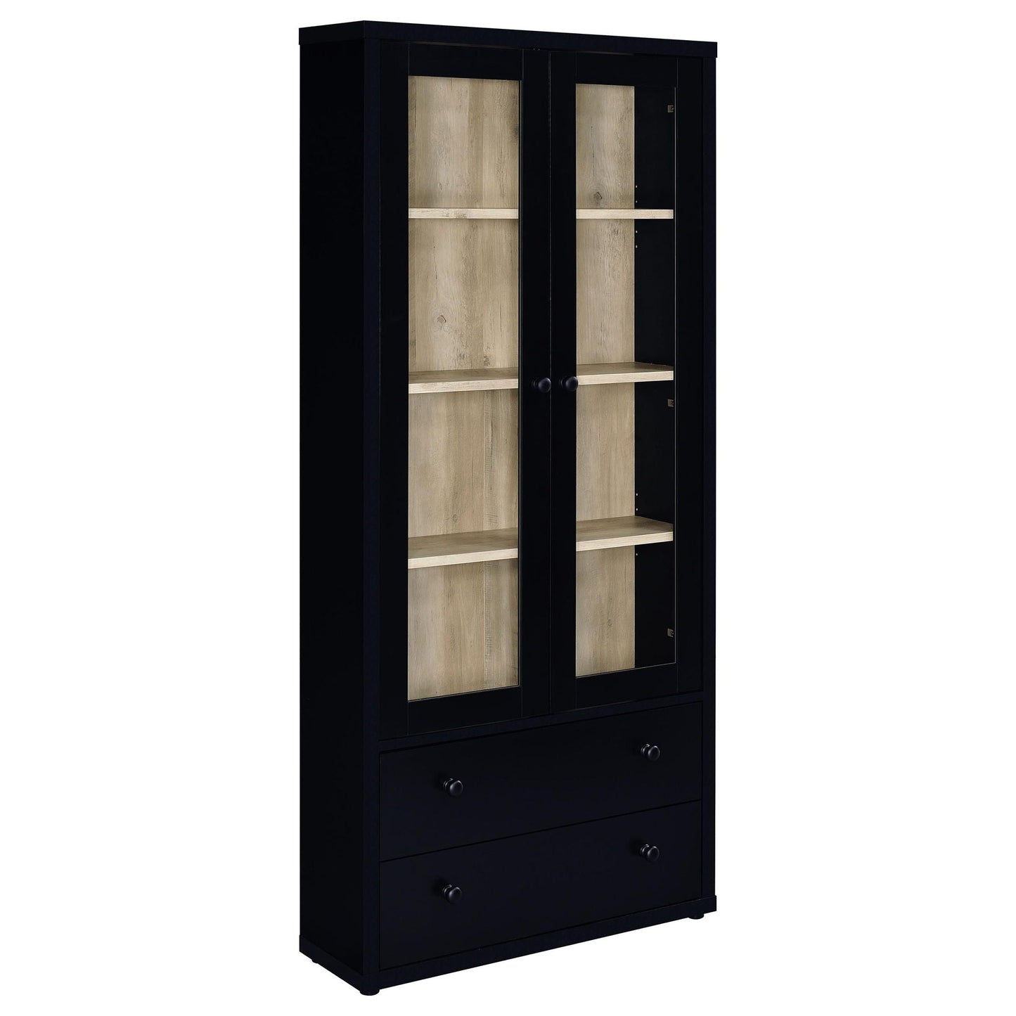 Hawthorne - 4-Shelf Glass Door Tall Cabinet With Drawers Coaster Fine Furniture