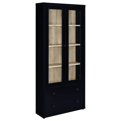Hawthorne - 4-Shelf Glass Door Tall Cabinet With Drawers Coaster Fine Furniture
