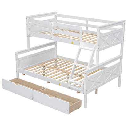 Bunk Bed With Ladder And Safety Guardrail Hearth and Haven