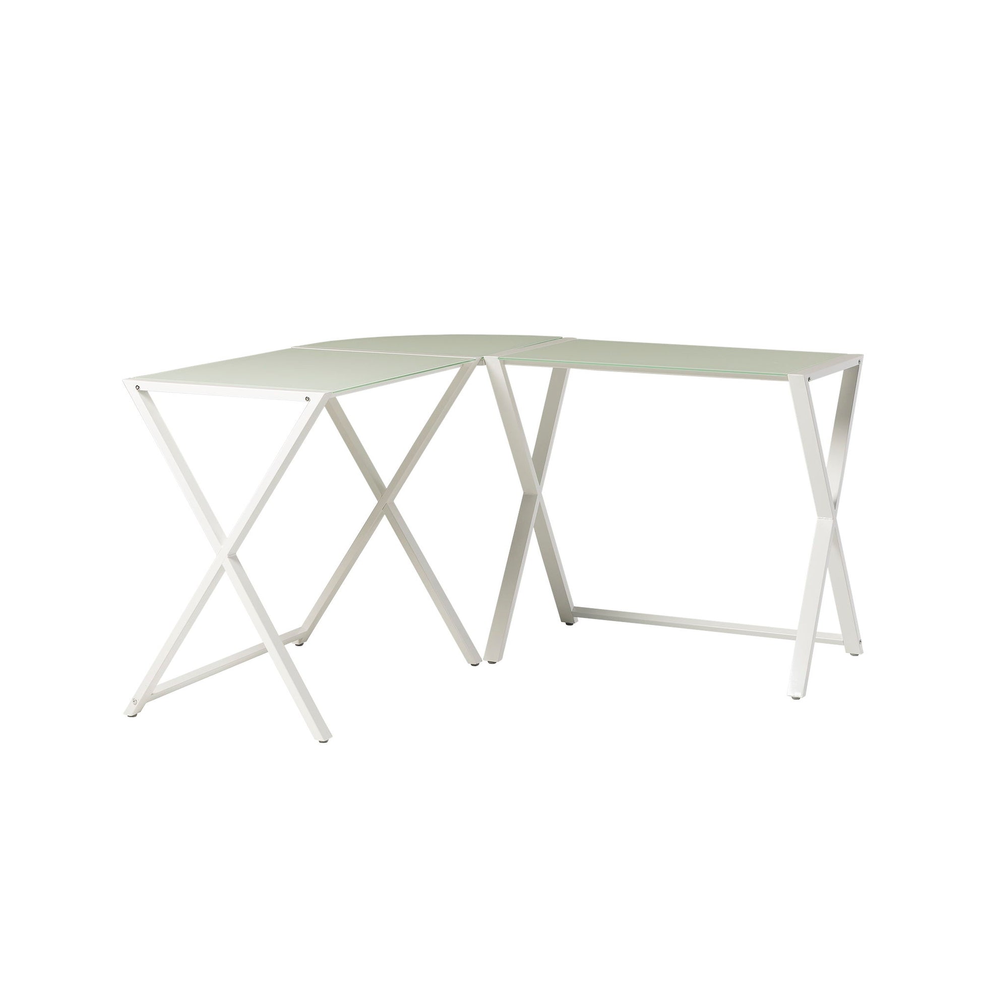 Modern X Leg L Shaped Computer Desk - White Walker Edison