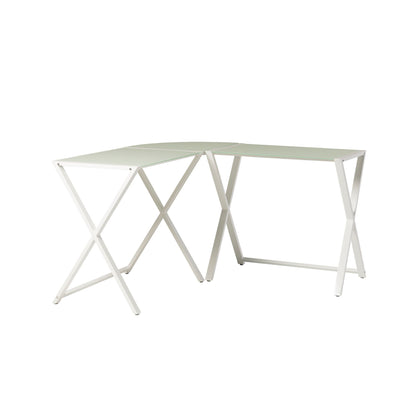 Modern X Leg L Shaped Computer Desk - White Walker Edison
