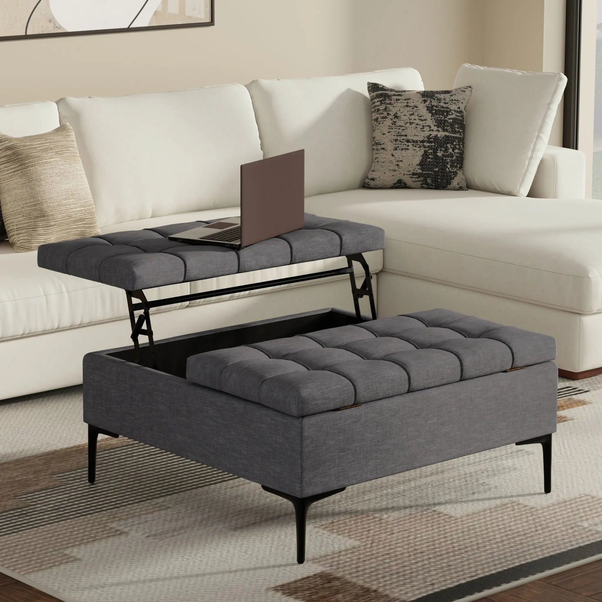 Laura - Lift Top Storage Ottoman Simpli-Home