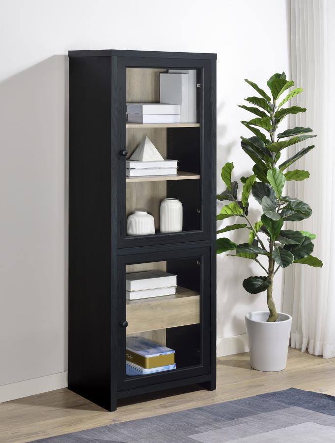 Denison - 67" 2-Door Media Tower Storage Cabinet - Black Coaster Fine Furniture