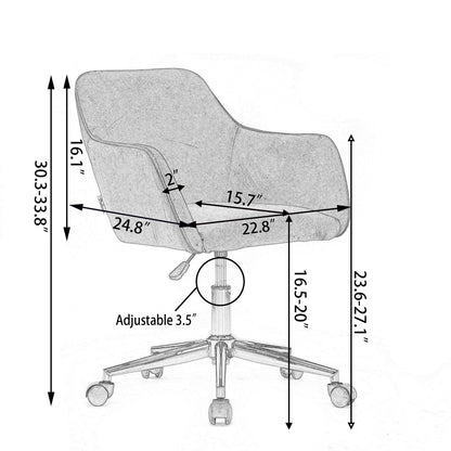 Modern Adjustable Height 360 Revolving Home Office Chair With Metal Legs And Universal Wheel For Indoor Home Essentials