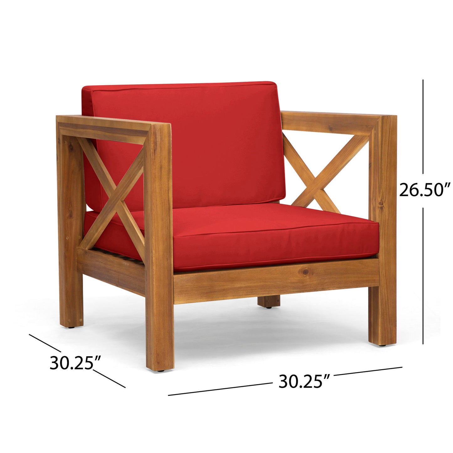 Brava - Mid - Century Modern Club Chair With Water Resistant Cushions Noble House