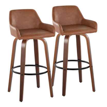 Daniella - Contemporary Fixed Height, Barstool & Swivel And Round Footrest (Set of 2) Lumi Source