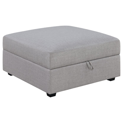 Austin - Square Upholstered Ottoman - Gray Furniture Max