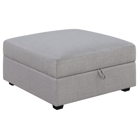 Austin - Square Upholstered Ottoman - Gray Furniture Max