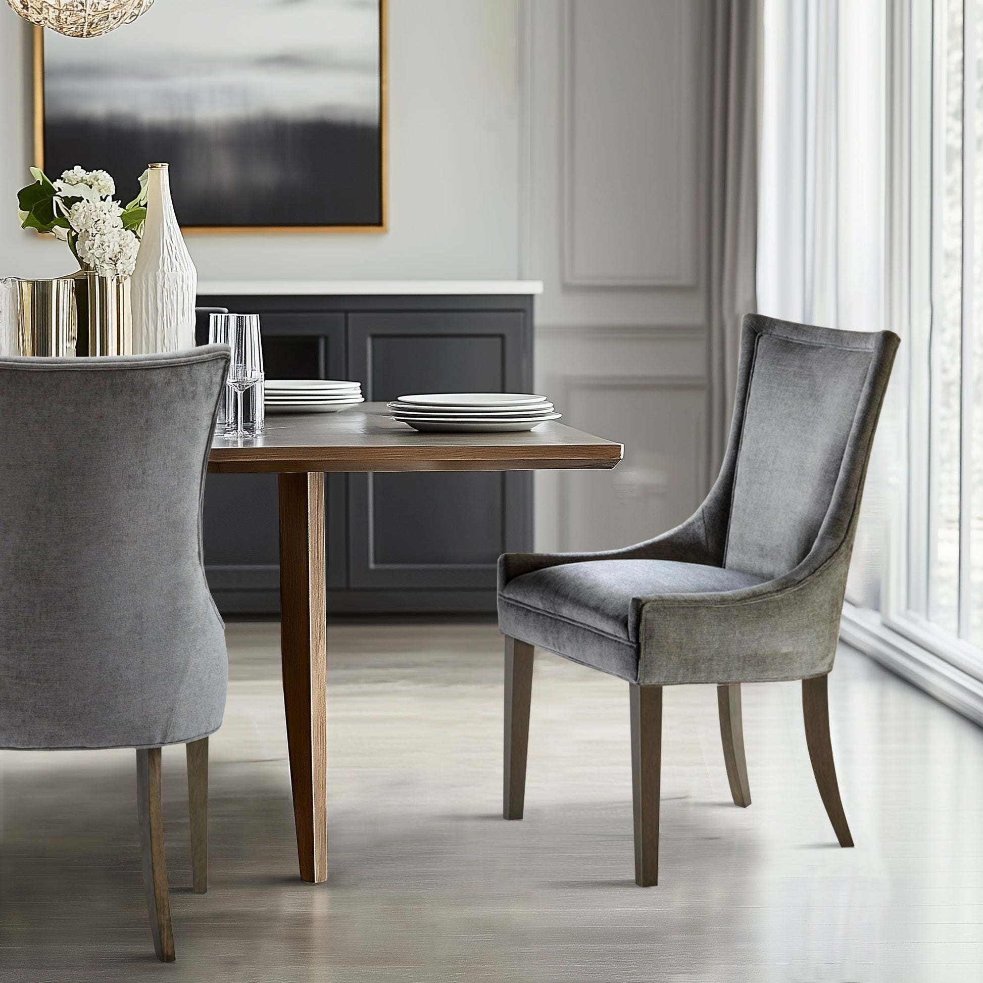 Ultra - Dining Side Chair (Set of 2) - Dark Gray Madison Park Signature