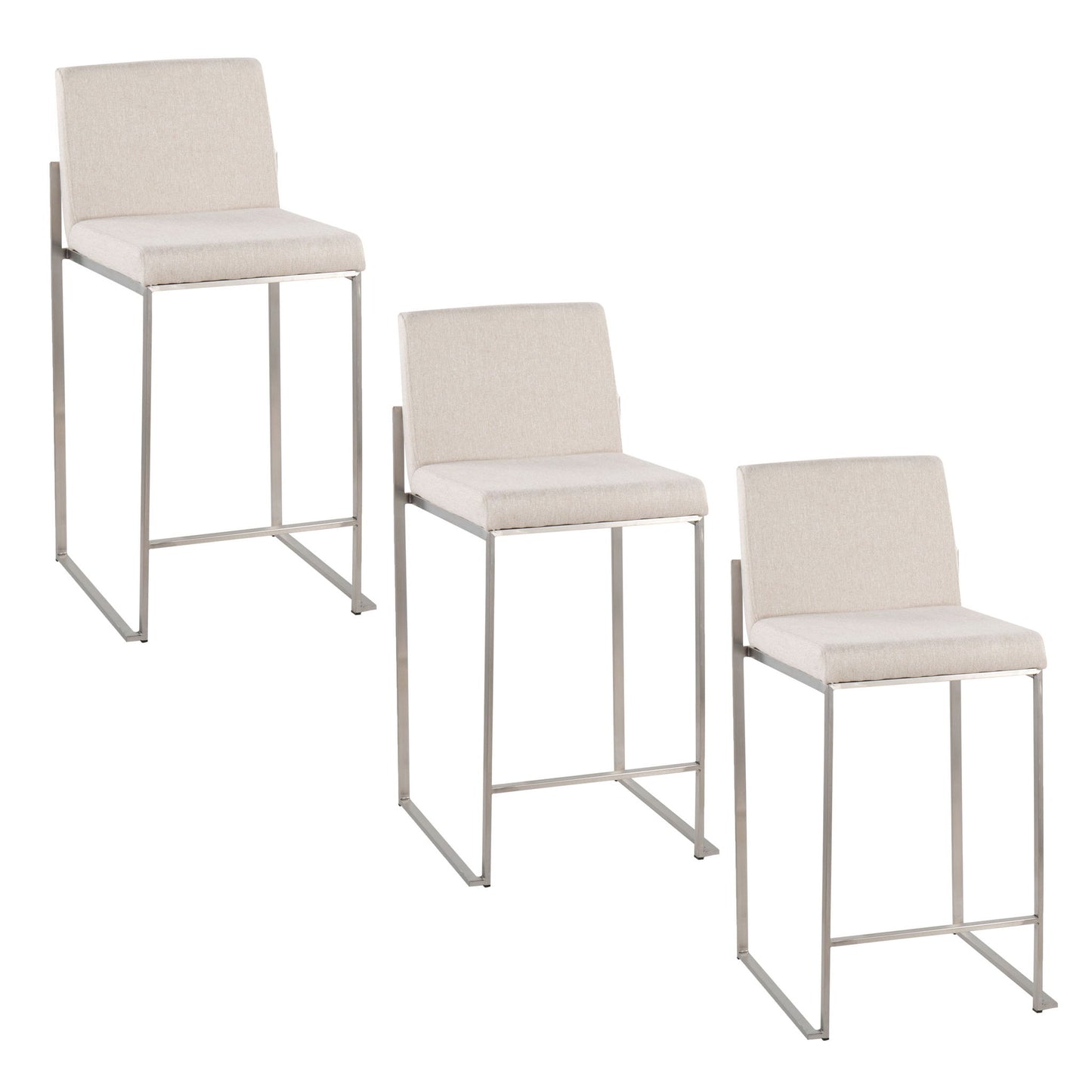 Fuji - Contemporary High Back Counter Stool, Functional Design Lumi Source