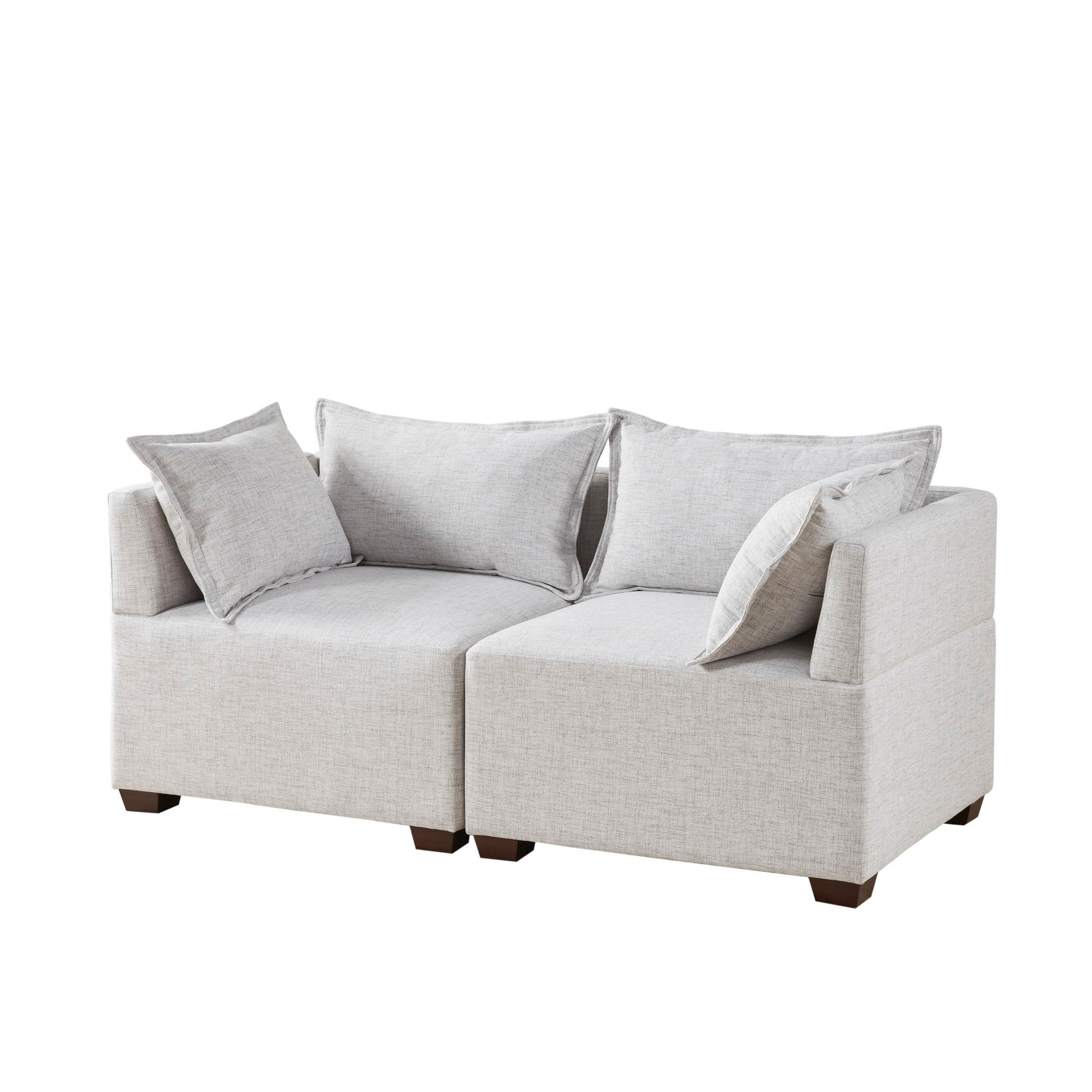 Molly - 2-Piece Modular Loveseat Sofa - Silver Gray INK+IVY